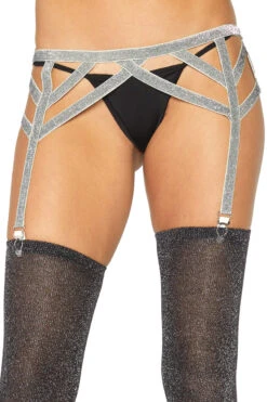 LEG AVENUE Lurex Garter Belt