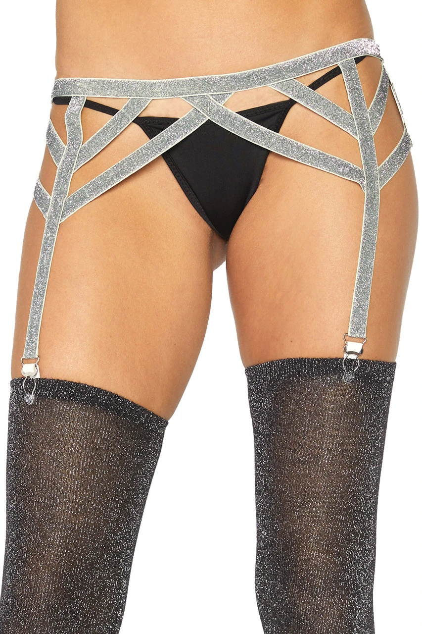 LEG AVENUE Lurex Garter Belt 5 LEG AVENUE Lurex Garter Belt - Image 5