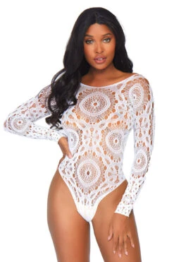 LEG AVENUE Crochet Lace Teddy