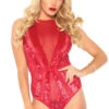LEG AVENUE Velvet And Lace Teddy