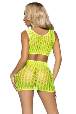 LEG AVENUE Neon Seamless Dance Set -3 Wish Sexy Shop LA81651 neon yellow back