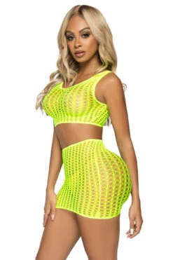 LEG AVENUE Neon Seamless Dance Set -3 Wish Sexy Shop LA81651 neon yellow front
