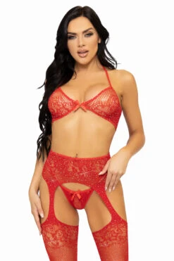 LEG AVENUE Opposites Attract Bra And Panty Set