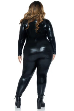LEG AVENUE Plus Size Wet Look Bodysuit -3 Wish Sexy Shop LA85047X back 001 27905