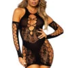 LEG AVENUE Seamless Pothole Chemise And Gloves