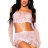 LEG AVENUE Strapless Patterned Cut Out Chemise