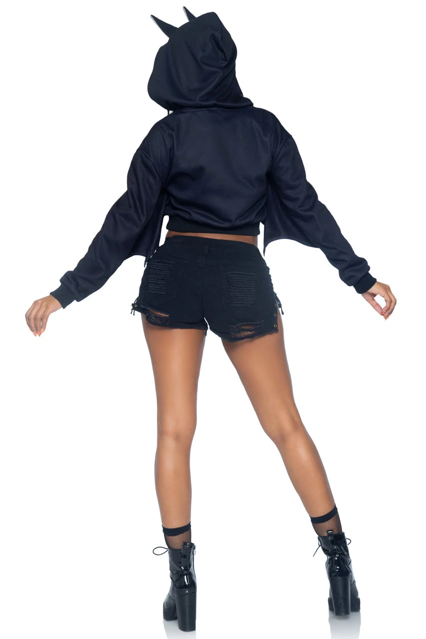 LEG AVENUE Cropped Bat Hoodie 3 LEG AVENUE Cropped Bat Hoodie - Image 3