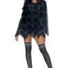 LEG AVENUE Sheer Rhinestone Spiderweb Poncho