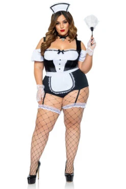 LEG AVENUE Plus Size Foxy Frenchie Costume -3 Wish Sexy Shop LA87085X front 007 42567