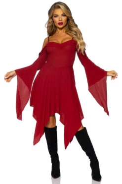 LEG AVENUE Cotton Gauze Costume Dress 19 LEG AVENUE Cotton Gauze Costume Dress -3 Wish Sexy Shop LA87117 burgundy front 1