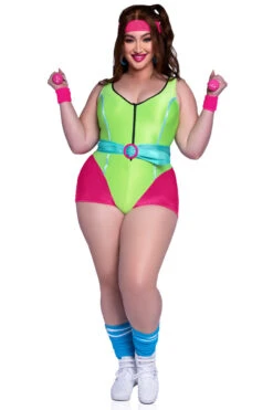 LEG AVENUE Plus Size 80s Workout Hottie Costume