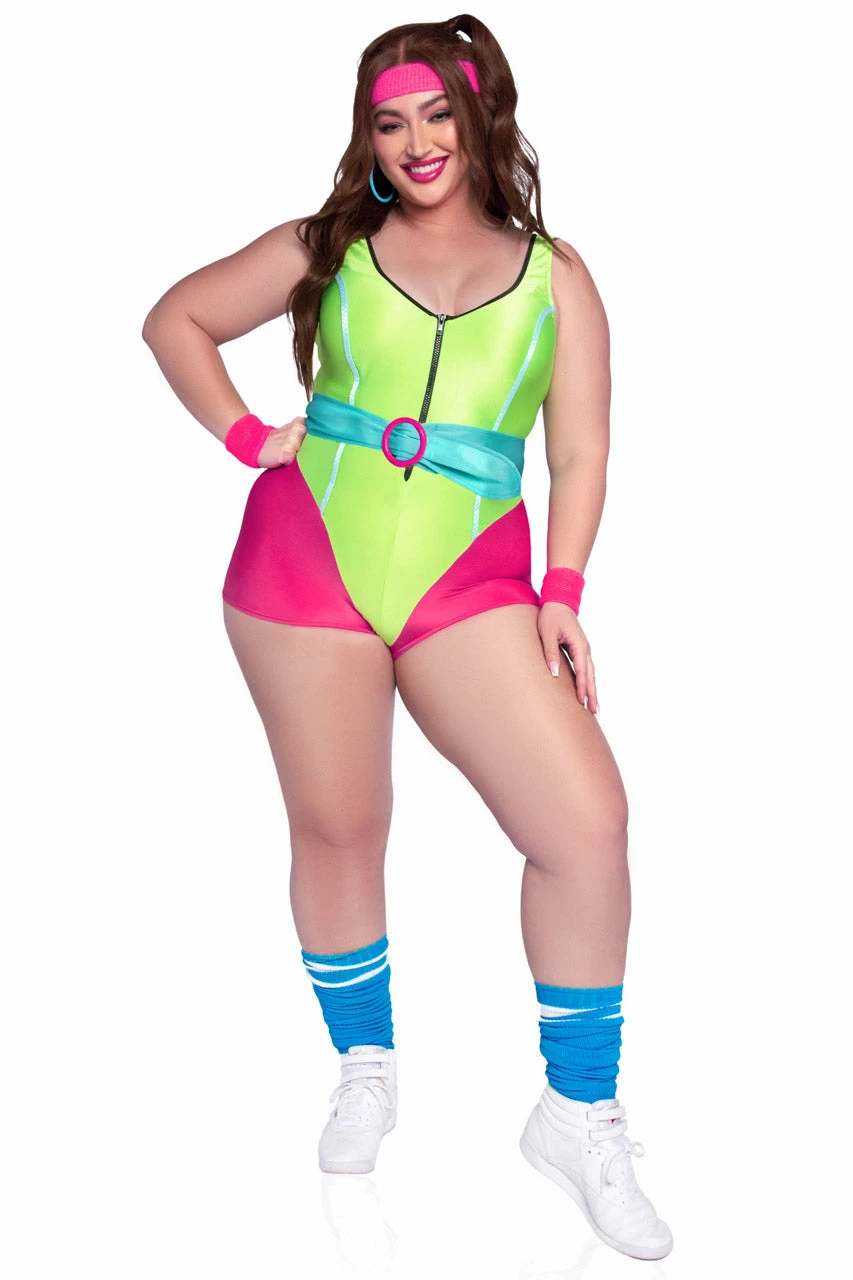 LEG AVENUE Plus Size 80s Workout Hottie Costume 3 LEG AVENUE Plus Size 80s Workout Hottie Costume - Image 3