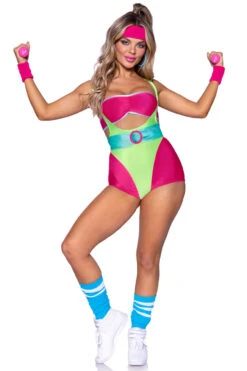 LEG AVENUE 80s Workout Hottie Costume 6 LEG AVENUE 80s Workout Hottie Costume -3 Wish Sexy Shop LA87125 Multicolor Front 1