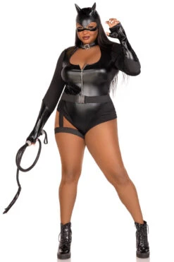 LEG AVENUE Plus Size Fierce Feline Costume -3 Wish Sexy Shop LA87191X black front 1
