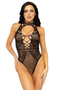 LEG AVENUE Bring The Heat Lace Bodysuit
