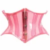 Clear Pink Curvy Cut Mini Cincher Corset