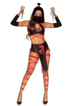 MUSIC LEGS Ninja Assassin Costume -3 Wish Sexy Shop ML71123 as shown front 1