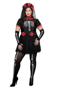MUSIC LEGS Plus Size Day Of The Dead Halloween Costume
