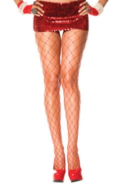 MUSIC LEGS Diamond Net Fishnet Pantyhose -3 Wish Sexy Shop ML9024 Red 60178