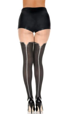 MUSIC LEGS Zip-up Back Detail Pantyhose