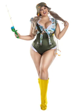 Plus Size Gone Fishing Costume 6 Plus Size Gone Fishing Costume -3 Wish Sexy Shop PK2340XL as shown front 1