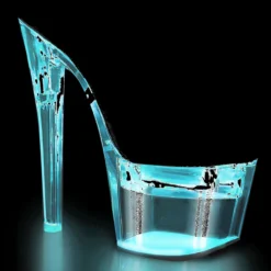 PLEASER 7" Clear-Black LED Illuminated Stripper High Heels* -3 Wish Sexy Shop PL FDANCE709 B C 25 15299