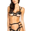 Strappy High-Waisted Eyelash Lace Panty Set