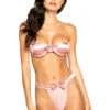 Satin Bra And Panty Set With Bow Accents