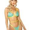 Strappy Neon Bra And Panty Set