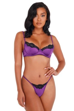 Lace And Satin Underwire Bra Set -3 Wish Sexy Shop RLI394 PP Front 40668