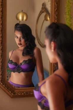 Satin And Lace Bralette And Garter Set -3 Wish Sexy Shop RLI406 PP ED4 71911