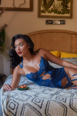 Embroidered Lace And Satin Bustier 10 Embroidered Lace And Satin Bustier -3 Wish Sexy Shop RLI408 ED1 33498