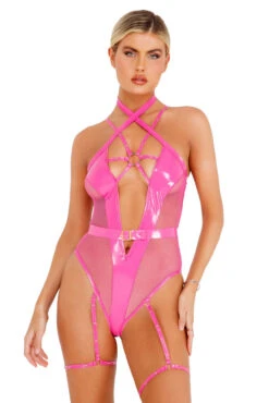 Roma Strappy Vinyl Bodysuit
