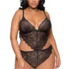 Plus Size Lace Cut Out Teddy