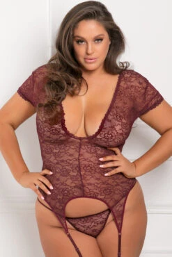 Rene Rofe Plus Size Finest Of All Garter Chemise -3 Wish Sexy Shop RR51007X BOR 19640