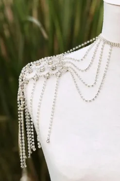 Shoulder Body Chain 8 Shoulder Body Chain -3 Wish Sexy Shop SI Q BA108 silver front 3