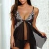 Lace Inset Jagged Hem Babydoll