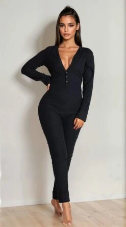 Sexy Open Back Long Johns -3 Wish Sexy Shop SI Q LH111 black front
