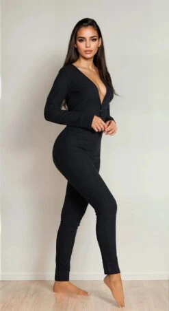 Sexy Open Back Long Johns -3 Wish Sexy Shop SI Q LH111 black front 1