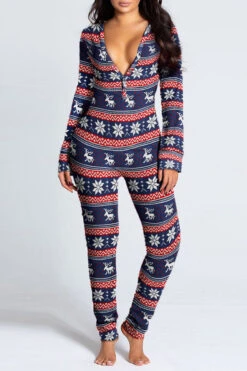 Sexy Open Back Long Johns -3 Wish Sexy Shop SI Q LH111 snowflake elk front