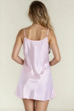 Simple Satin Chemise -3 Wish Sexy Shop SI Q LH115 light pink back