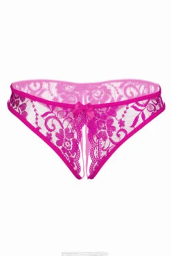 Open Crotch Lace Panty 12 Open Crotch Lace Panty -3 Wish Sexy Shop SI Q NP29 hot pink front