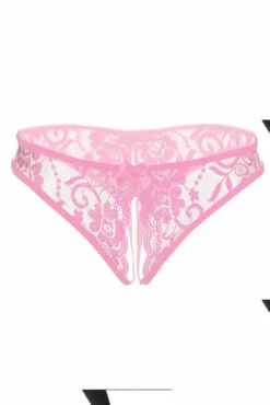 Open Crotch Lace Panty 13 Open Crotch Lace Panty -3 Wish Sexy Shop SI Q NP29 pink front