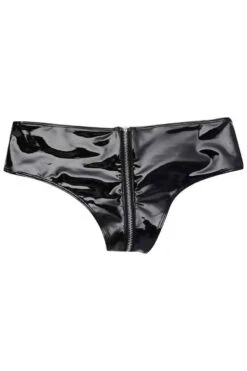 Vinyl Zipper Panty -3 Wish Sexy Shop SI Q P13 black back 1