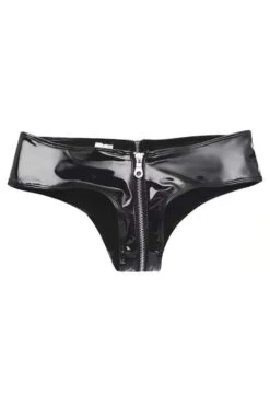 Vinyl Zipper Panty -3 Wish Sexy Shop SI Q P13 black front 2