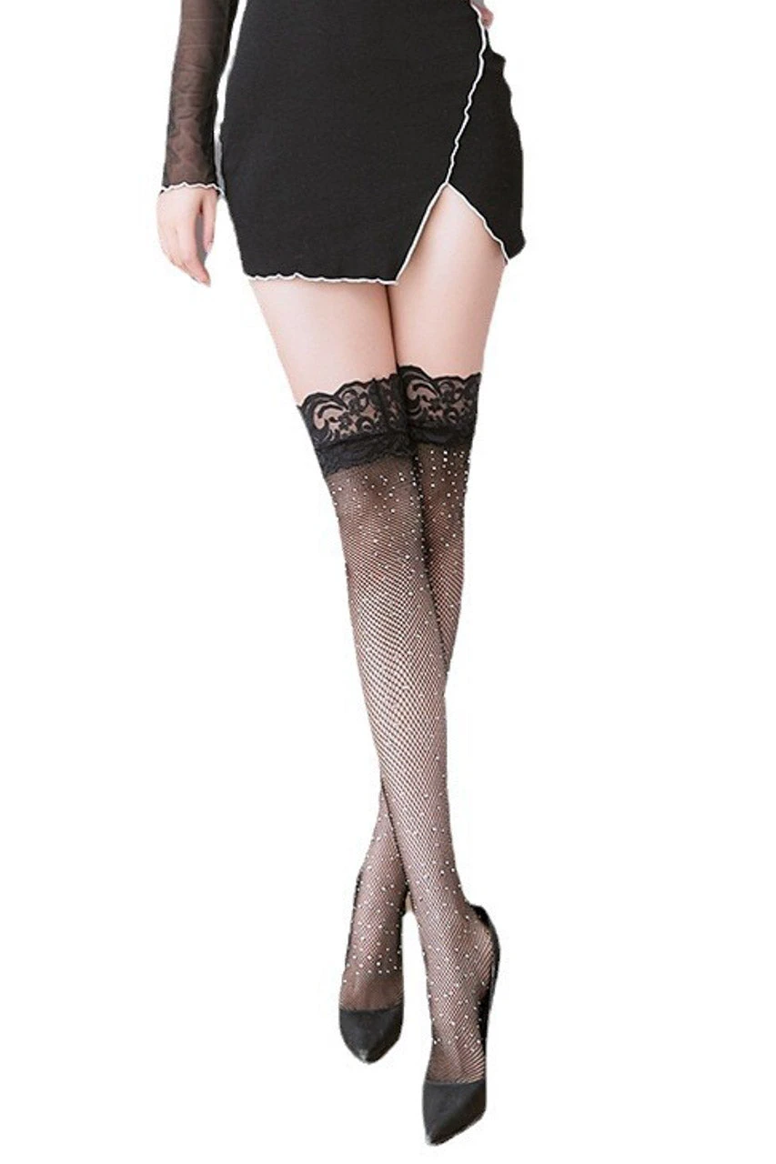 Glitter Net Thigh High Stockings 3 Glitter Net Thigh High Stockings - Image 3