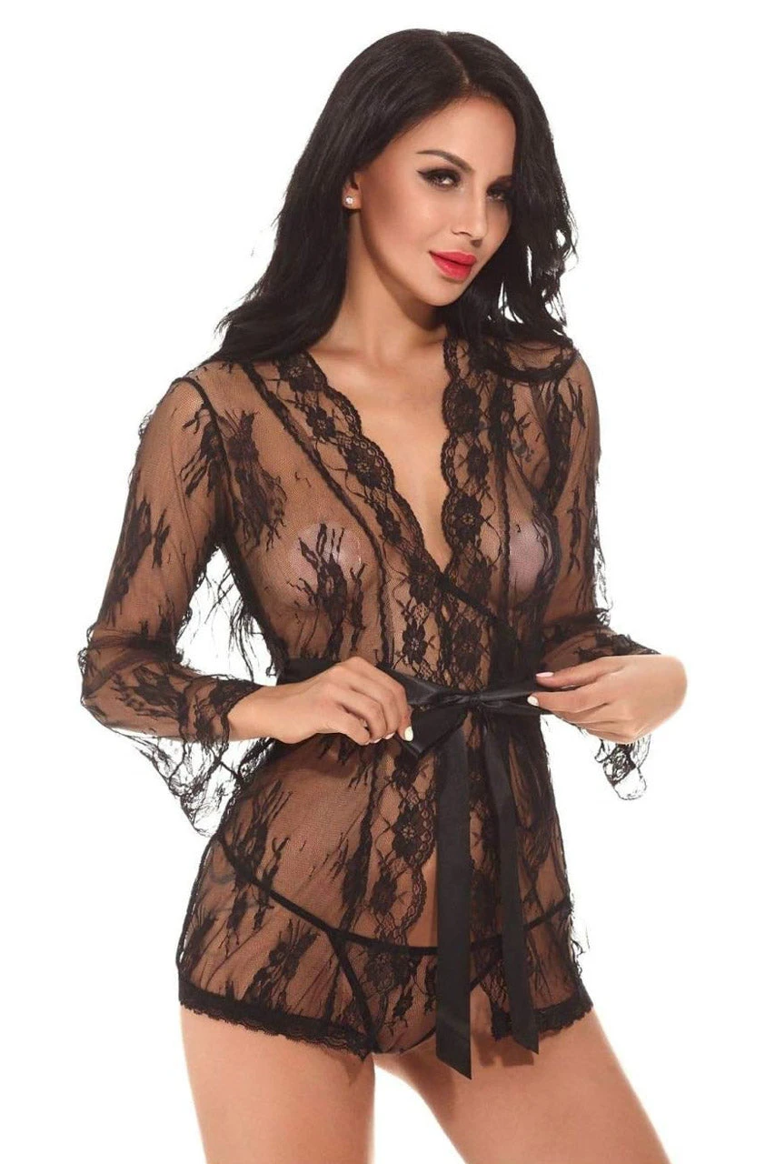 Delicate Lace Short Robe 8 Delicate Lace Short Robe - Image 8