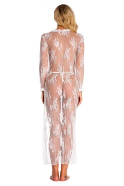Long Lace Babydoll Robe 30 Long Lace Babydoll Robe -3 Wish Sexy Shop SI Q VD014 white front 4