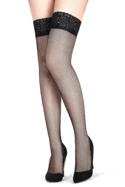 Plus Size Net Stockings With Lace -3 Wish Sexy Shop SI20661P as shown front 3