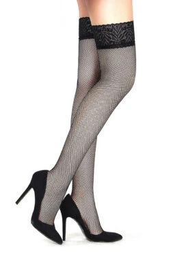 Plus Size Net Stockings With Lace -3 Wish Sexy Shop SI20661P as shown front 4